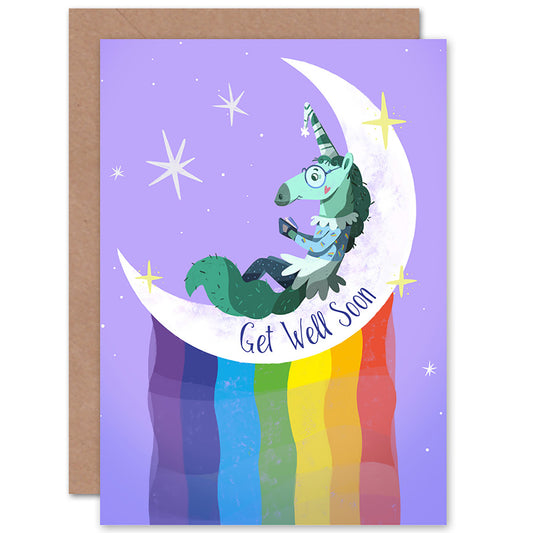 Unicorn Rainbow Get Well Get Well Card
