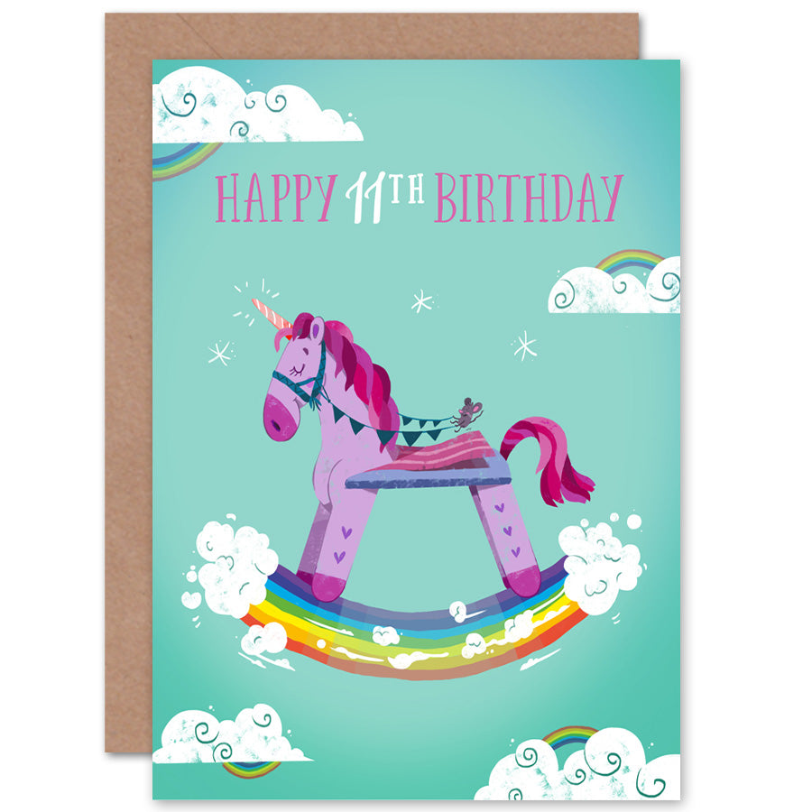 Unicorn Rocking Birthday Card