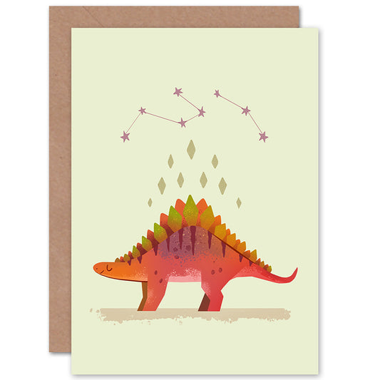 Dinosaur Stegosaurus Kids Birthday Card