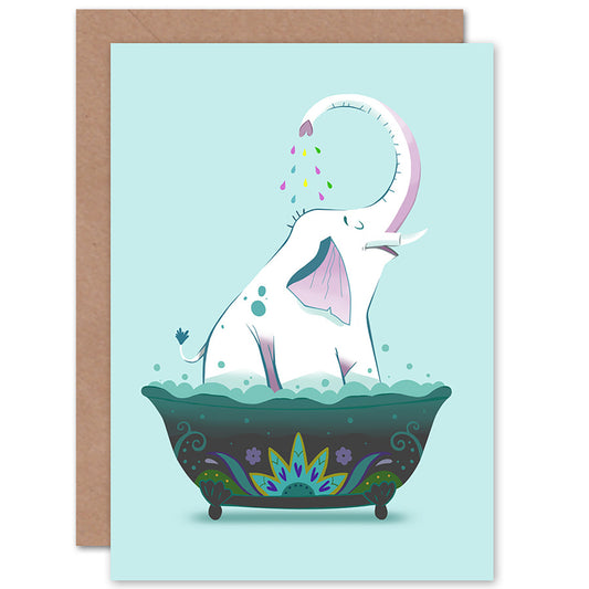 Shower Elephant Birthday Card
