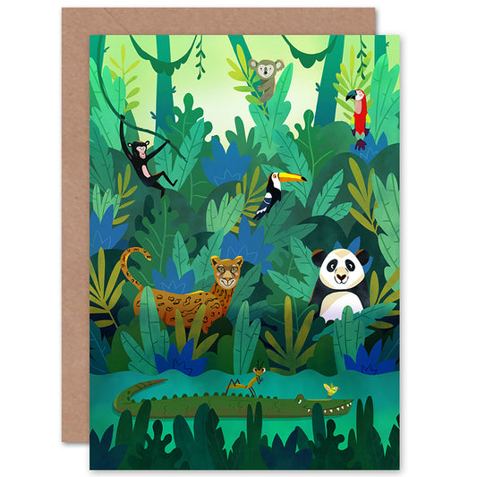 Jungle Animals Amazon Birthday Card