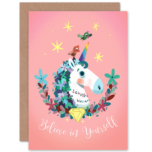 Unicorn Believe Yourself Birthday Card