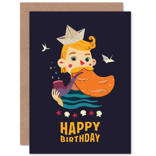 Sailor Boy Cartoon Nautical Birthday Card