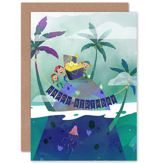 Pirate Treasure Boys Birthday Card