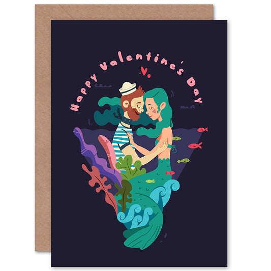 Sailor Mermaid Anniversary Valentine's Card