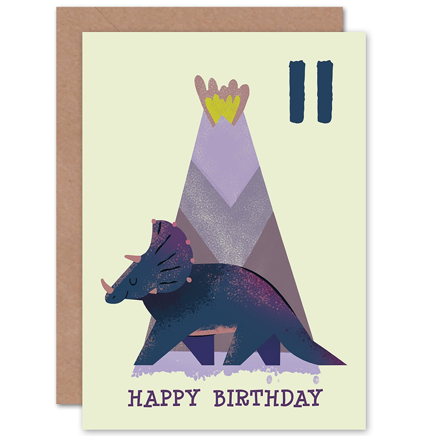 Dinosaur Triceratops Birthday Card