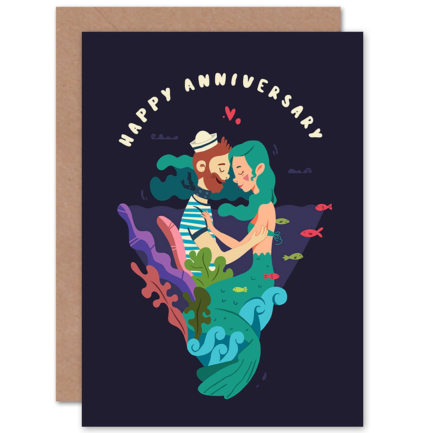 Sailor Mermaid Nautical Love Anniversary Card