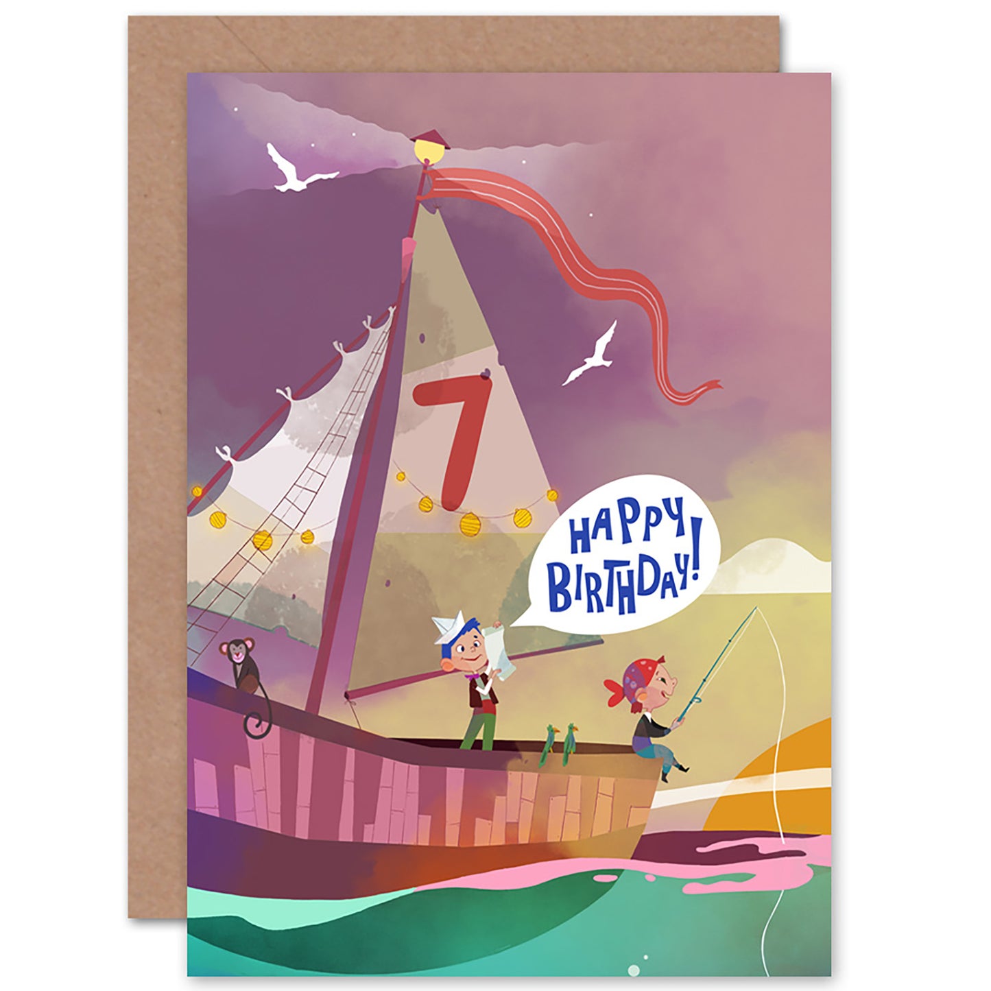 Pirate Map Kids Birthday Card