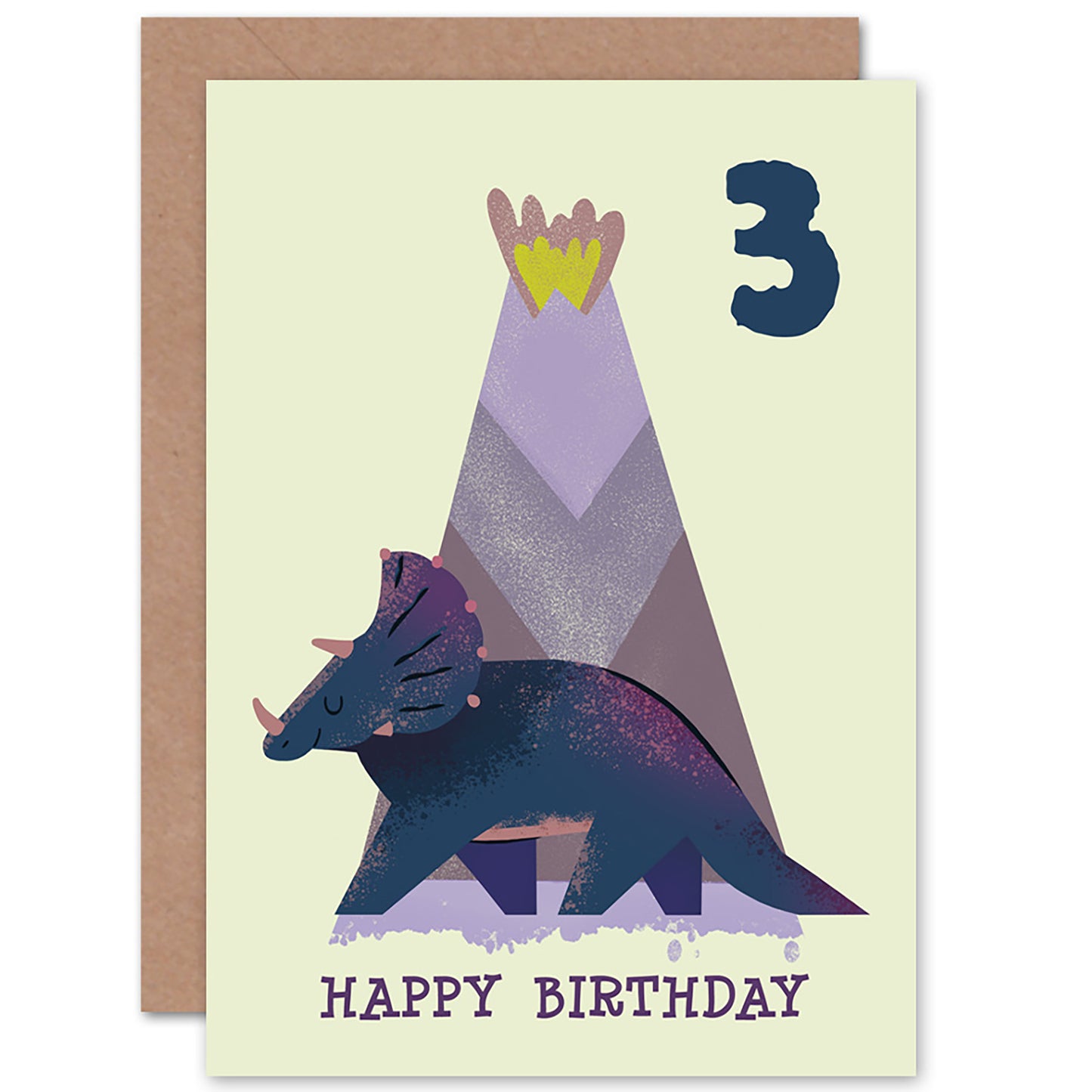 Dinosaur Triceratops Birthday Card