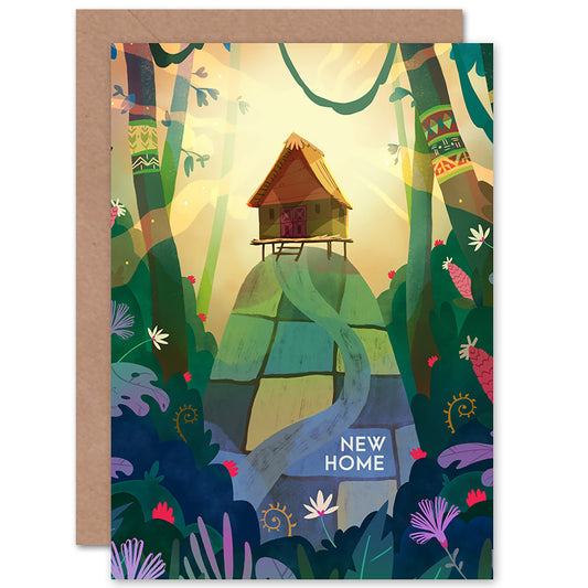 Cabin in the Jungle Fun New Home Card