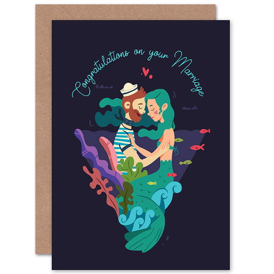 Sailor Mermaid Marriage Congratulations Card