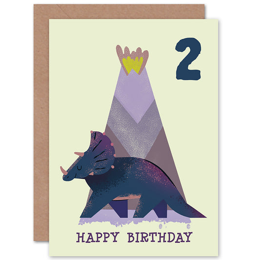 Dinosaur Triceratops Birthday Card