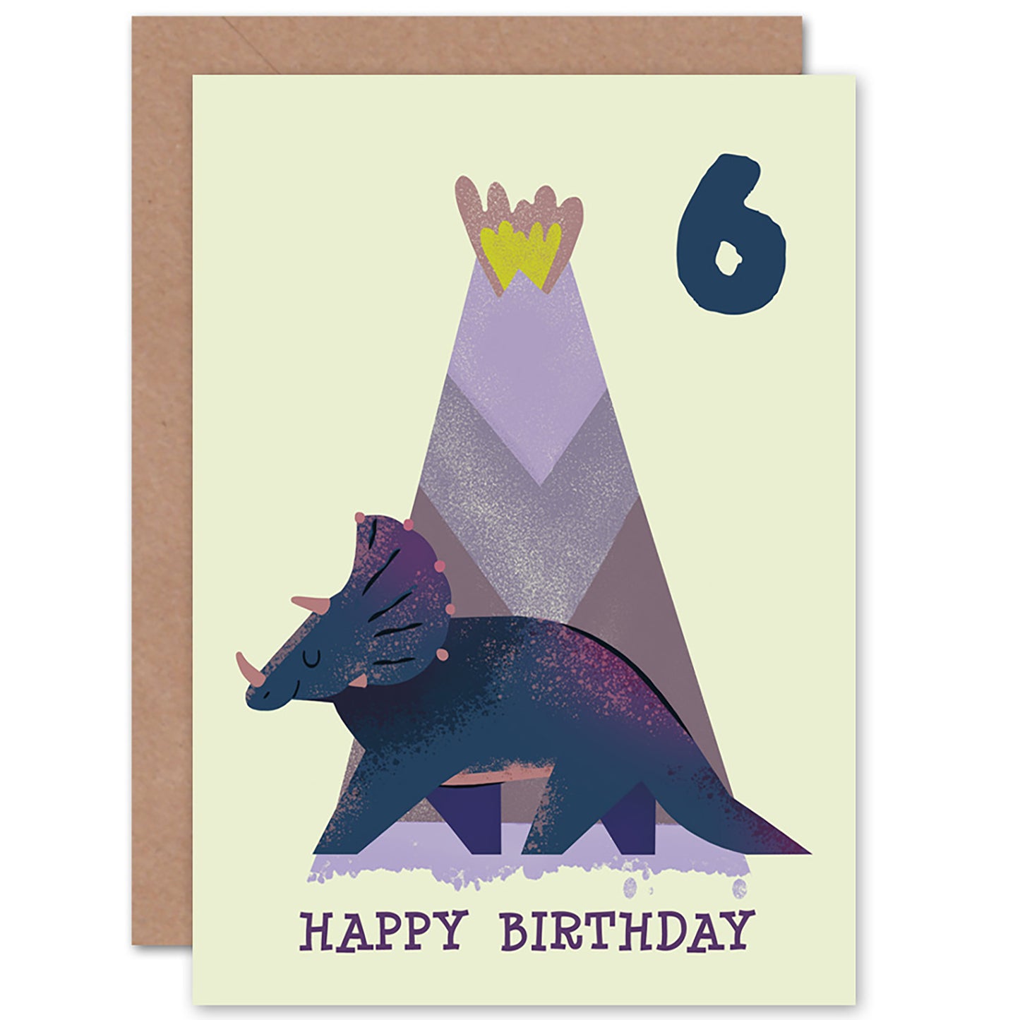 Dinosaur Triceratops Birthday Card