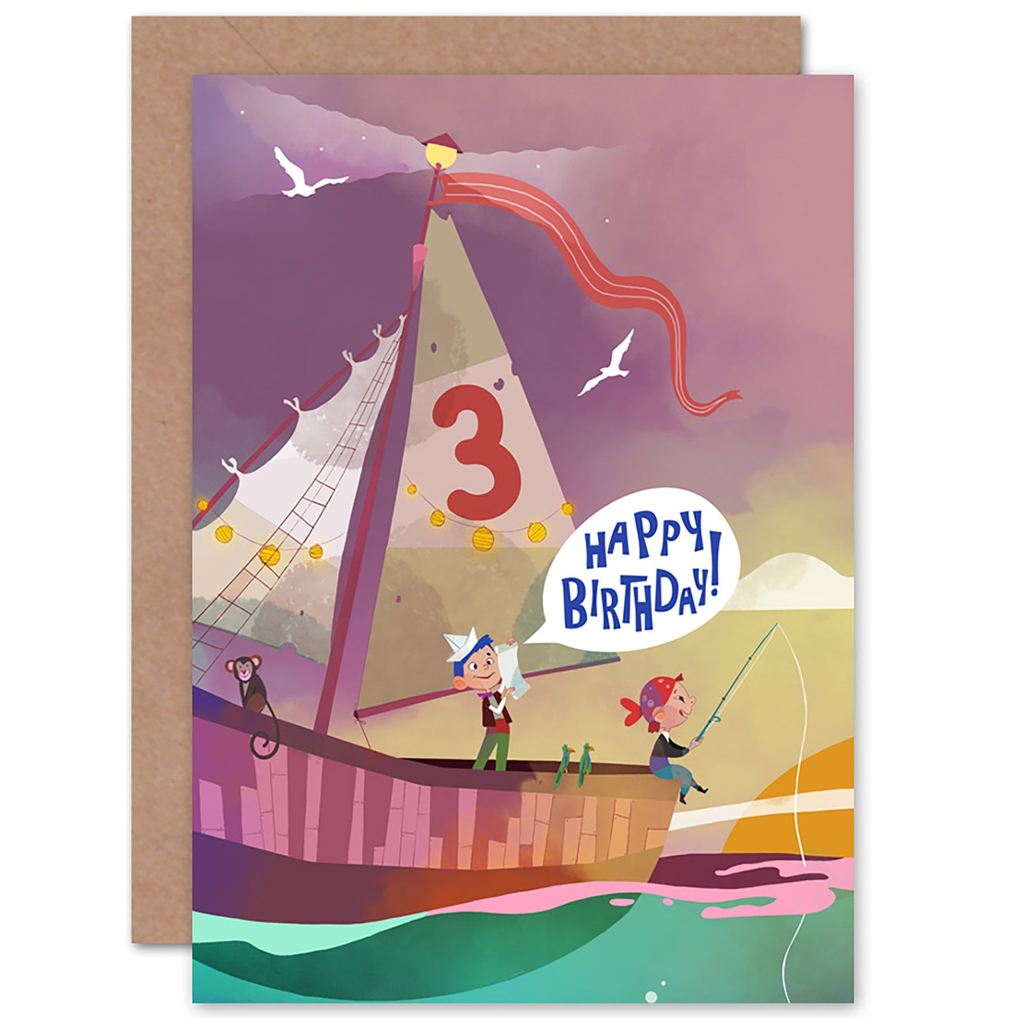 Pirate Map Kids Birthday Card