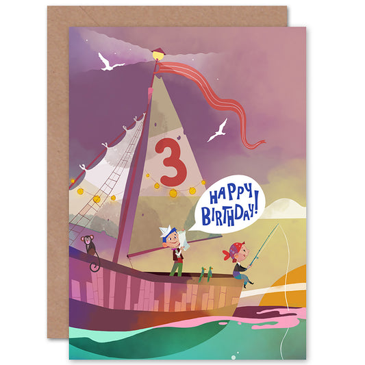 Pirate Map Kids Birthday Card