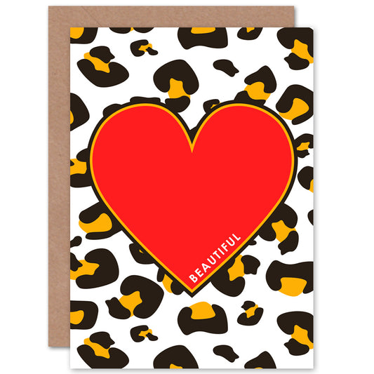 Shapes Beautiful Leopard Quote Greetings Card