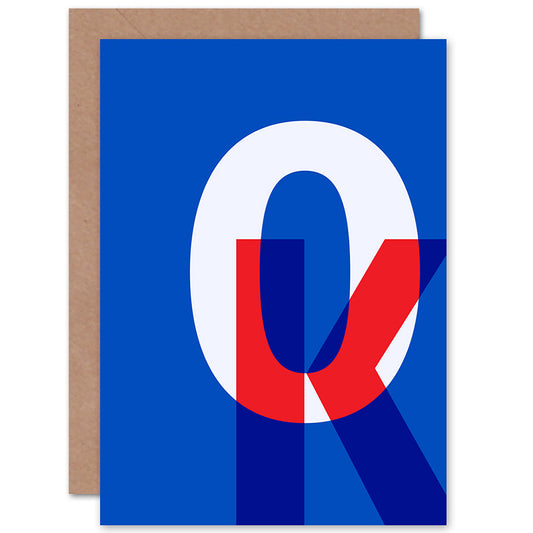 Ok CMYK Modern Word Quote Greetings Card
