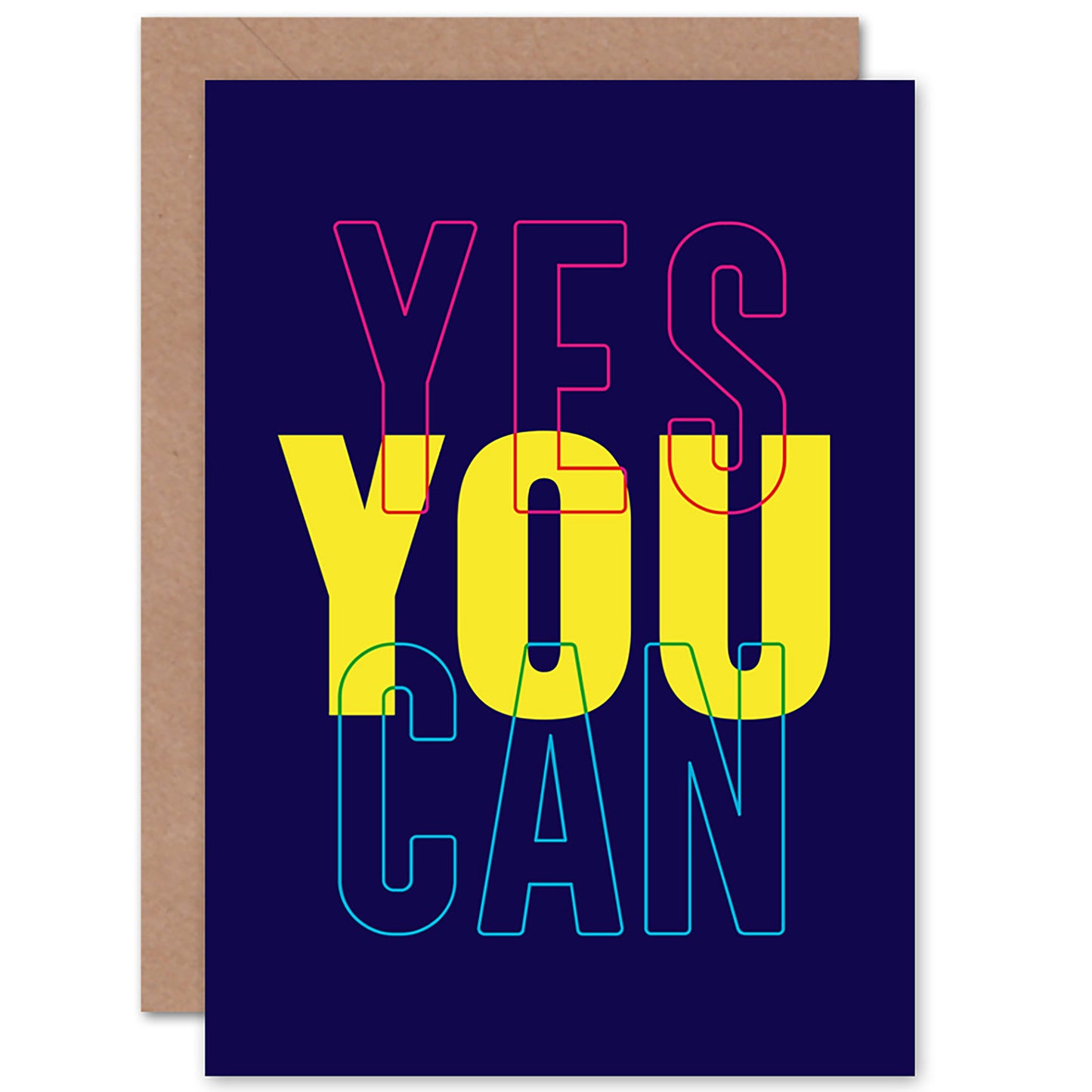 Bold Affirmation Yes You Can Good Luck Card