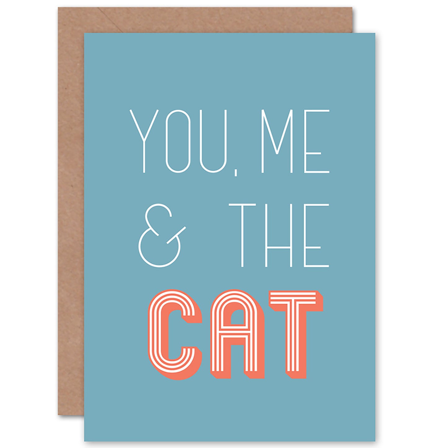 You Me And The Cat Love Romantic Card