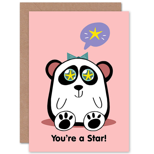 Kawaii You're Star Panda Birthday Card