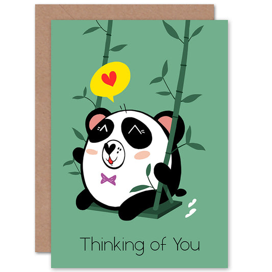 Kawaii Swing Thinking You Panda Sympathy Card