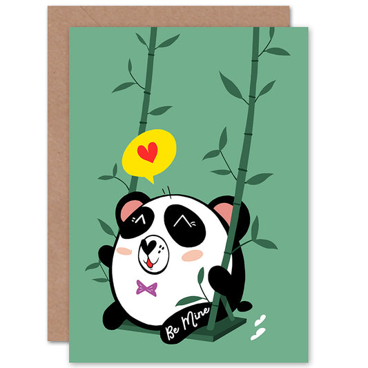 Kawaii Swing Be Mine Panda Partner Romantic Card