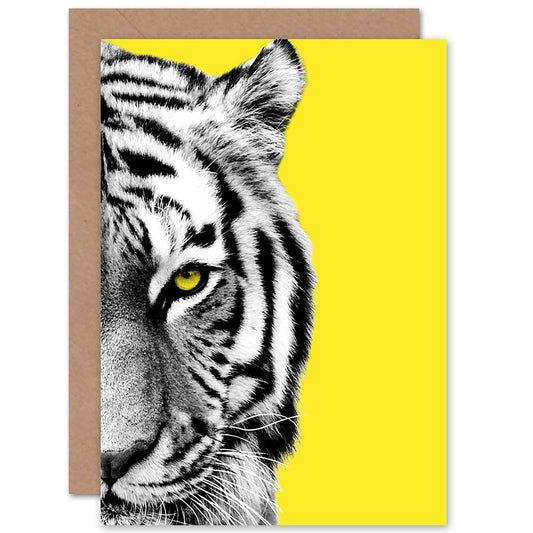Close Up Beasties Tiger Greetings Card