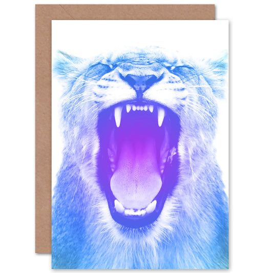 Colourful Roar Lion Greetings Card