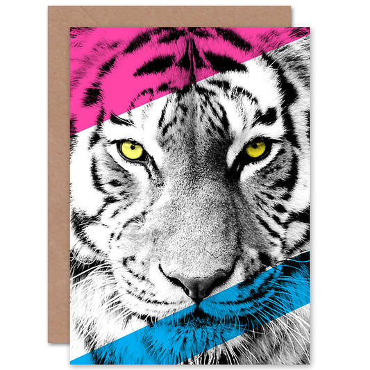 Modern Bold Cmyk Tiger Greetings Card
