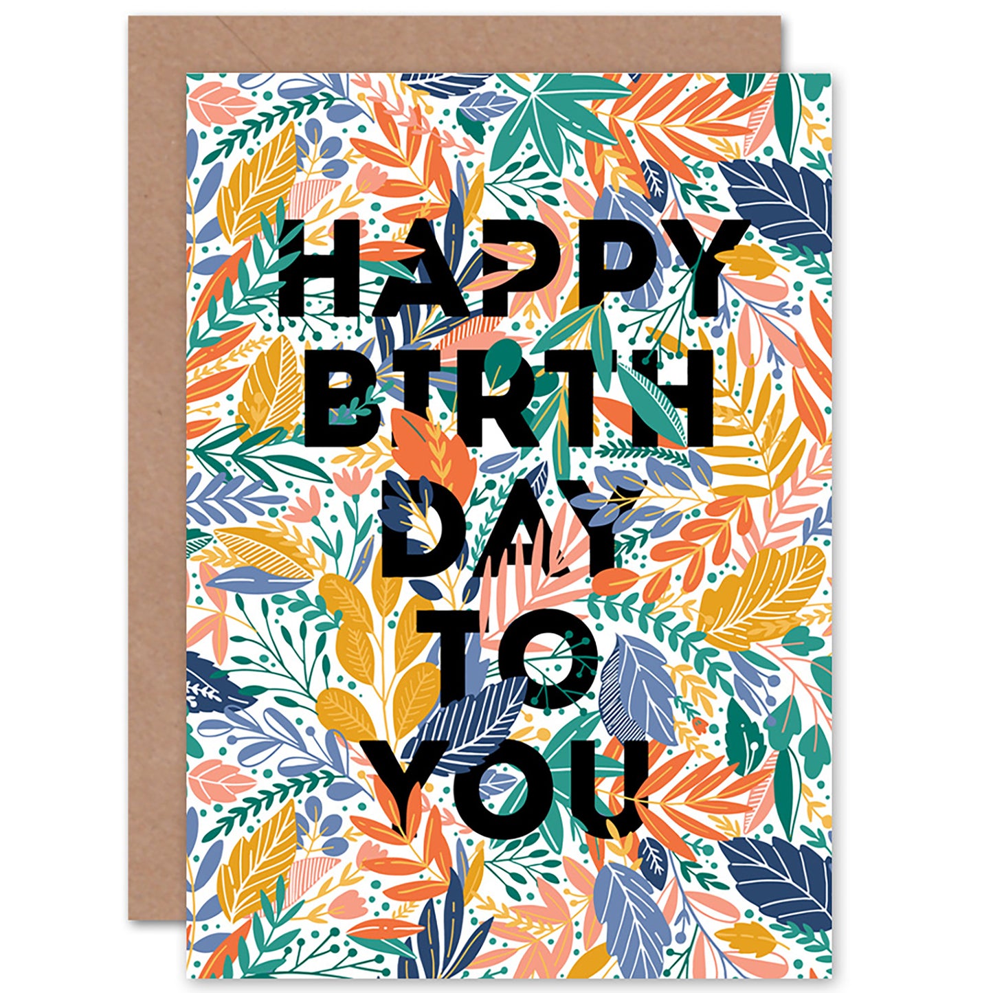 Botanical Leaves Ferns Plant Lover Birthday Card