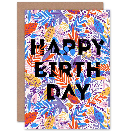 Woven Floral Flowers Birthday Card
