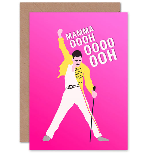 Mamma Oooh Freddie Mercury Pink Mother's day Card
