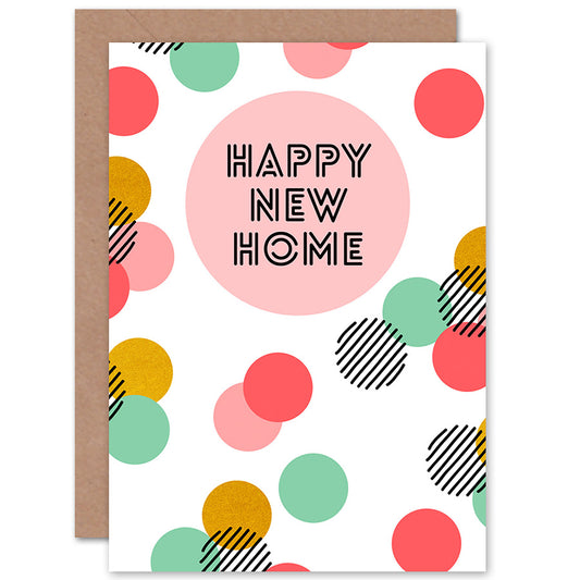 Bright Modern Circle Pattern New Home Card