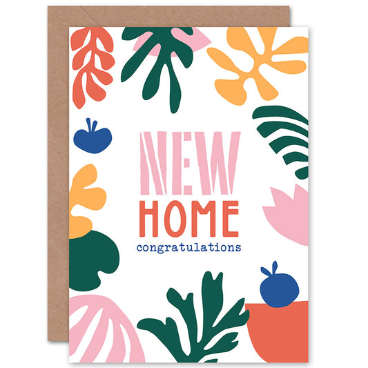 New Home Congratulations Pop Art Plants New Home Card