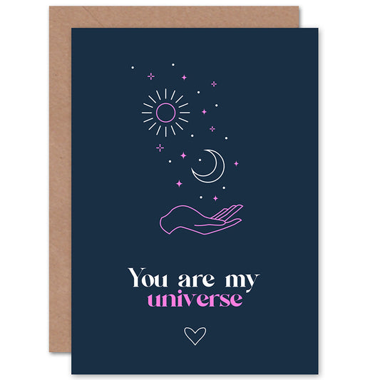 Hand Line My Universe Sun Moon Love Romantic Card