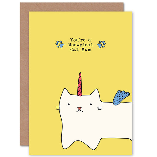 Meow Pun Magical Cat Mother's day Card