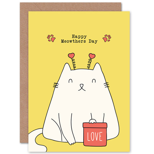 Meow Pun Cat Lover Mother's day Card