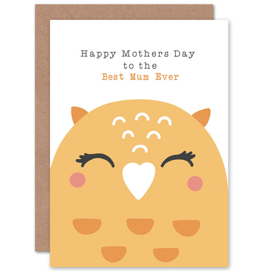 Cute Kids Animal Owl Mother's day Card