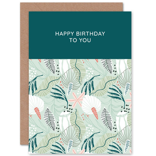 Calla Lily Flower Pattern Floral Happy Birthday Card