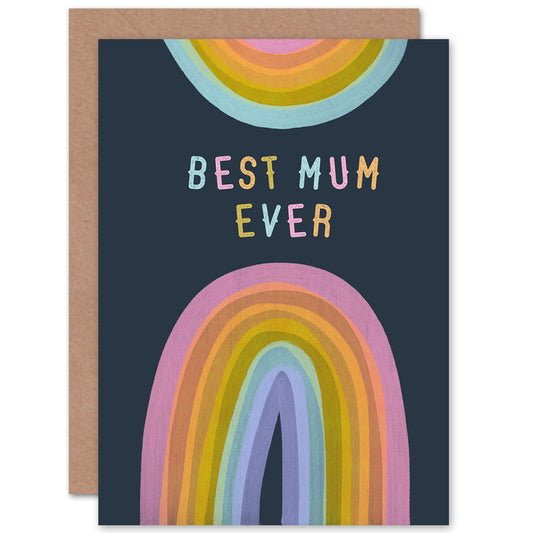 Rainbow Paint Best Ever Dark Mother's day Card
