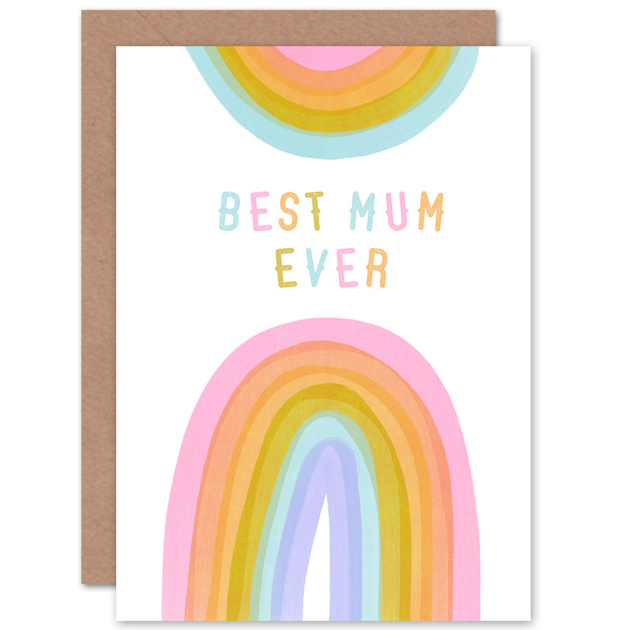Rainbow Paint Best Ever Mum Mother's day Card