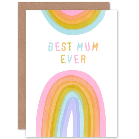 Rainbow Paint Best Ever Mum Mother's day Card