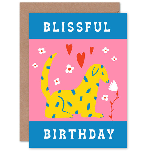 Dog Lover Pet With Flowers Blissful Birthday Card
