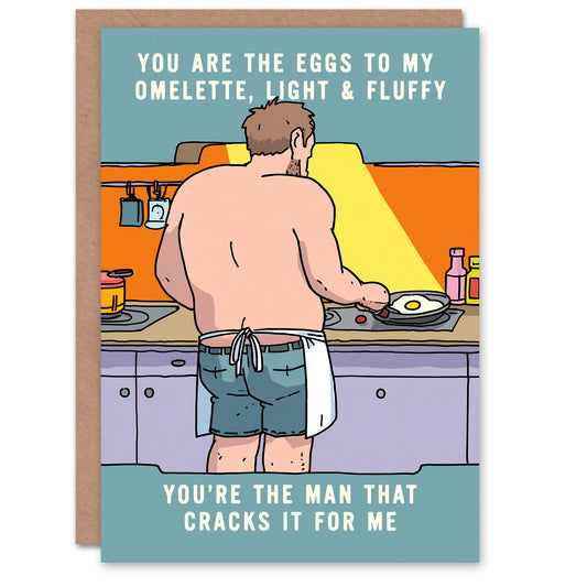Birthday Card Eggs to my Omelette Love Romance Joke Funny