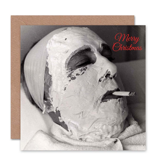 Relax Mask Smoke Funny Alternative Christmas Card