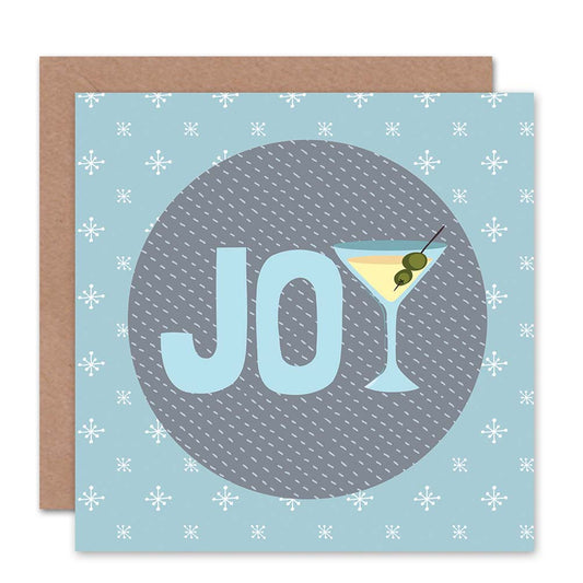 Martini Joy Olive Alcohol Christmas Card
