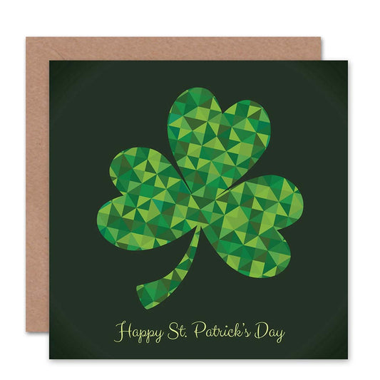 St. Patrick's Day Card Geometric Shamrock Blank Greeting Card