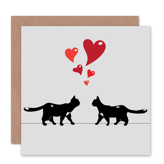 Two Cats In Love Valentine's Anniversary Card