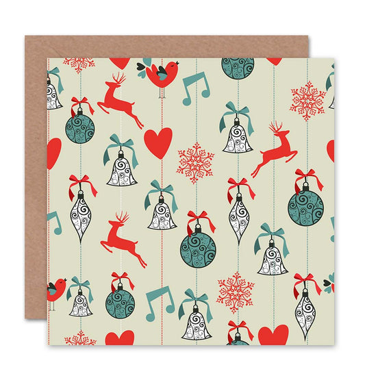 Xmas Pattern Decorations Snowflake Christmas Card