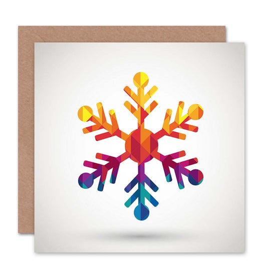 Multicoloured Snowflake Christmas Card